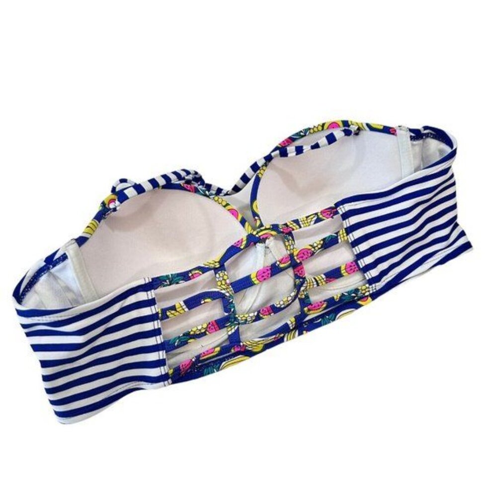 Bongo Juniors Strappy Back Padded Swim Top Size XL Multicolored-Halter Strap - Picture 5 of 8
